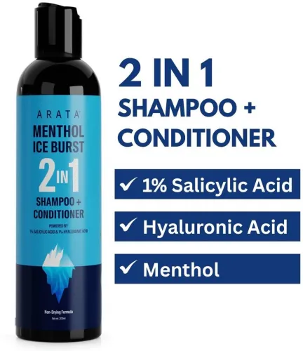 Image of ARATA Menthol Ice Burst 2-in-1 Shampoo + Conditioner  (200 ml)