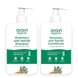 Aravi Organic Rosemary Anti Hairfall & Hair Growth Shampoo & Conditioner Combo