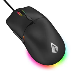 Archer Tech Lab Recurve 100 Ultra Light 69G Wired Gaming Mouse with 3600 Dpi and 6 Buttons,7 Color RGB,Gaming Grade Sensor with Ergonomic Design,Huyu Switches,Compatible with Pc/Mac - Black
