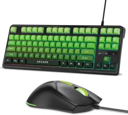 Archer Tech Lab Astra G300 RGB Keyboard & Mouse Combo,87 Keys, 7 Mouse Keys 4 DPI Silent Compact Wired USB Standard Gami