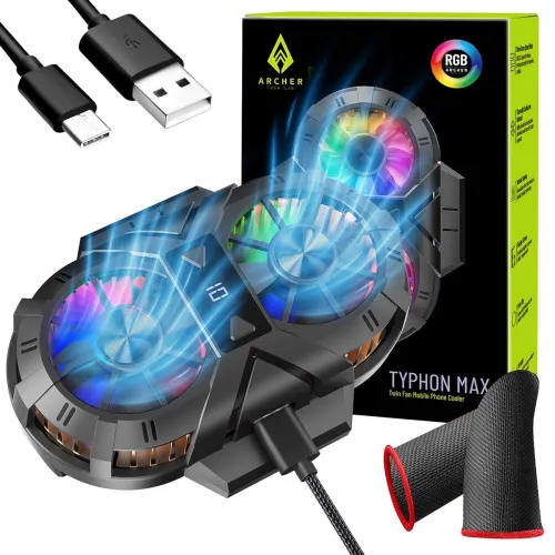Image of Archer Tech Lab Typhon Max Phone Cooler (Dual Fan, Temp Display)