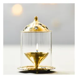 Archies Akhand Diya Brass Metal Diyas Light Lamp (Standard Size, AKDMT03152)