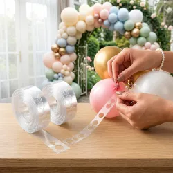 ARCK Balloon Arch Strip Birthday Decoration Items Kit Balloon Decoration Strip Kit for Garland, 5 Meter Each Balloon Tape Strip, Suitable for Party Wedding Birthday Baby Shower