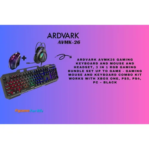 Image of ARDVARK AVMK-26, 3in 1 Combo Gaming Keyboard and Mouse Combo