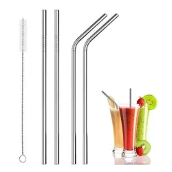 Aric Reusable BPA-Free Metal, Thick, Long