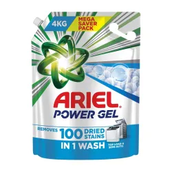 Ariel Power Gel Liquid Detergent for Top Load & Semi Auto – 4kg | Removes 100 Dried Stains in 1 Wash |