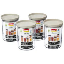 Aristo 102 Airtight Breeza Round Container For Kitchen Storage, Plastic Boxes For Storage, Kitchen container 800ml - Color May Vary - set of 4