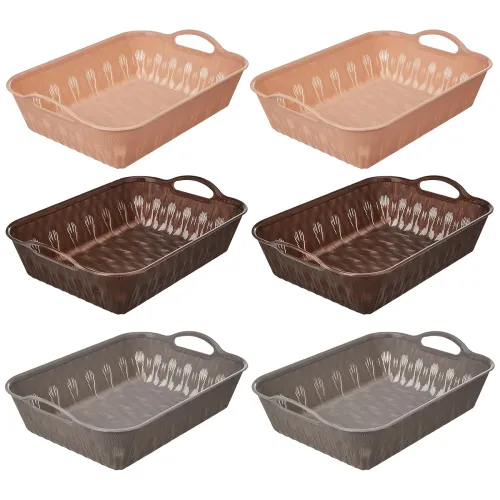 Image of Aristo 222 Velvet Plastic Storage Basket Pack of 6