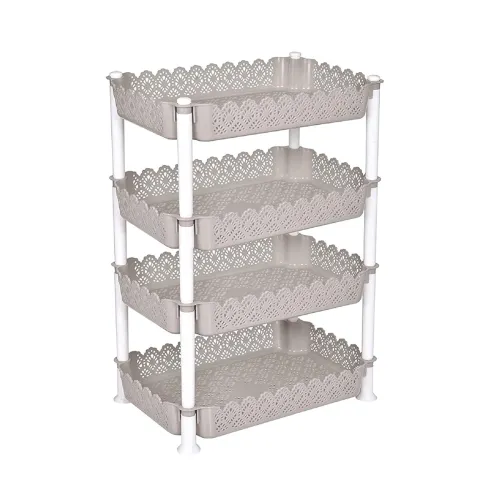 Image of ARISTO Plastic Storage Rack 4 Shelfs, Grey (1 Piece), Medium (VR10932), (40.5 x 26.5 x 61 Cm)