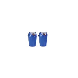 ARISTO Plastic Swing Lid Dustbin with Side Handle 80 LTR BLUE & BLUE PACK OF 2