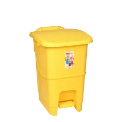 ARISTO Biomedical Waste Plastic dustbin with Pedal Yellow,25 LTR