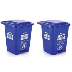 ARISTO Plastic Step-On Pedal Garbage Waste Dustbins 45 Ltr (Blue,Blue) Combo