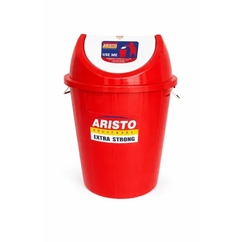 Image of ARISTO Plastic Swing Lid Garbage Waste Dustbin, 30 Ltrs, Red