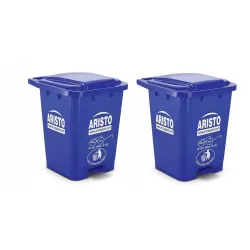 ARISTO Plastic Step-On Pedal Garbage Waste Dustbins 45 Ltr [Blue & Blue] Combo