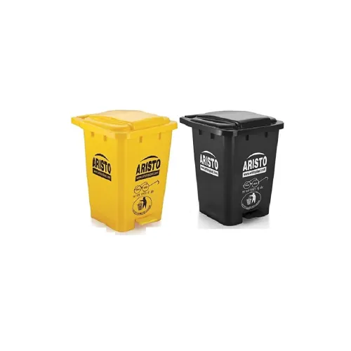 Image of Aristo Plastic Pedal Garbage Waste Dustbin 45 LTR (Yellow + Black) Combo