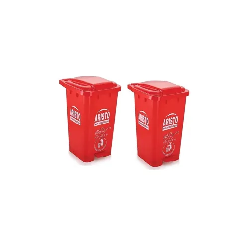 Image of Aristo Plastic Pedal Garbage Waste Dustbin 70 LTR RED & RED