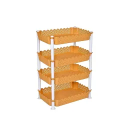 ARISTO Plastic Tabletop Tiered Shelf Storage Rack 4 Shelfs, Brown (1 Piece), Medium (VR10931)