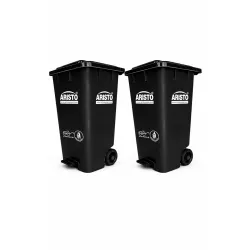 ARISTO Plastic Wheel Pedal Garbage Dustbin 