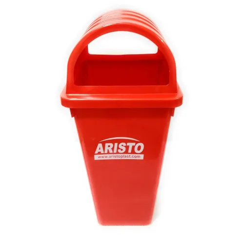 Image of ARISTO Square Dome Lid Garbage Waste Dustbin 60 Liters Red