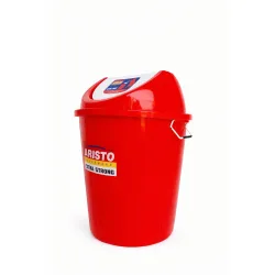 ARISTO Swing Lid Dustbin with Metal Side Handle 80 LTR RED