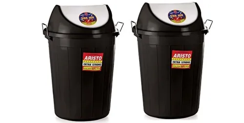 Image of ARISTO Swing Lid Garbage Waste Dustbin 80 Ltr (PACK OF 2)