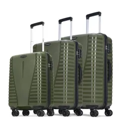 Aristocrat Airpro 3Pc Hard Luggage Set (55cm, 66cm, 75cm) – Green