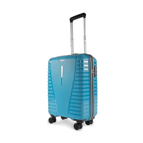 Image of Aristocrat Airpro 8-Wheel Cabin Size Hard Case Trolley Bag, Teal Blue .