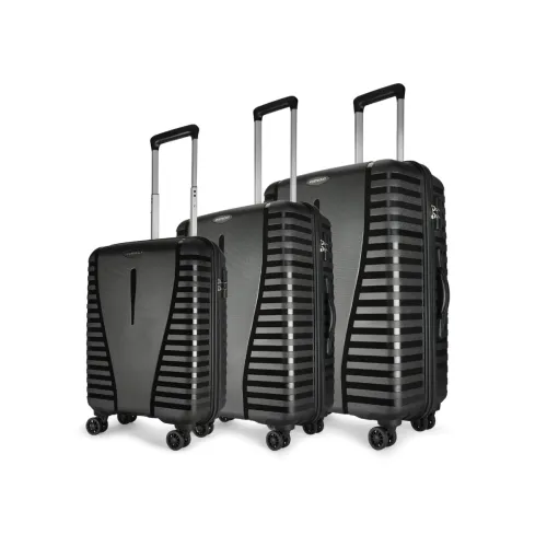 Image of Aristocrat Airpro Set of 3 (Cabin+Medium+Large) Trolley Bags, Jet Black