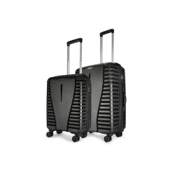 Aristocrat Airpro Set of 2 (Cabin+Medium) Trolley Bags, Jet Black
