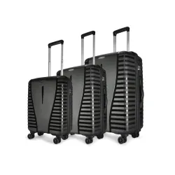 Aristocrat Airpro Set of 3 (Cabin+Medium+Large) Trolley Bags, Jet Black