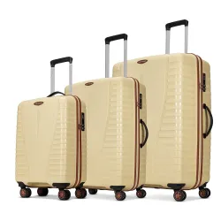 Aristocrat Airpro Max Set of 3 (S+M+L) Trolley Bags, Mojave Desert | 8-Wheels, Polypropylene Case, Spacious, Combination Lock, Sturdy Zipper, Lightweight Travel Luggage, 3-Year Global Warran...