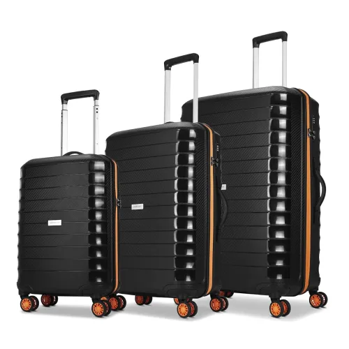 Image of Aristocrat Altitude Set of 3 (Cabin+Medium+Large) Trolley Bags, Black