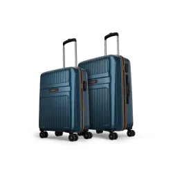 Aristocrat Atlas Set of 2 (Cabin+Medium) Hard Case Trolley Bags, Blue