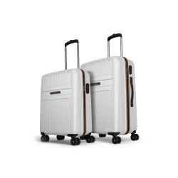 Click to enlarge Aristocrat Atlas Set of 2 (Cabin+Medium) Hard Case Trolley Bags, White