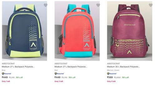 Image of Aristocrat Backpacks upto 79% Discount
