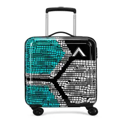 Aristocrat Bruce Blue Hard Luggage 54cm Cabin Trolley Bag with 8-Wheel & Combination Lock