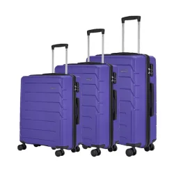 Aristocrat Chrome SM+MD+LG Polycarbonate Hardsided 8 Wheels Purple 360 Degree roated Trolley Set | 3-Year Warranty
