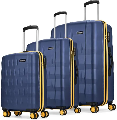 Image of ARISTOCRAT Hard Body Set of 3 Luggage 8 Wheels - Comet Set of 3 Trolley 56, 66, & 76cm, Small+Medium+Large Hard Luggage,