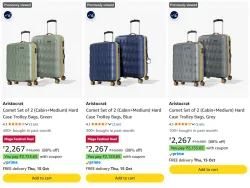Aristocrat Comet Set of 2 (Cabin+Medium) Hard Case Trolley Bags