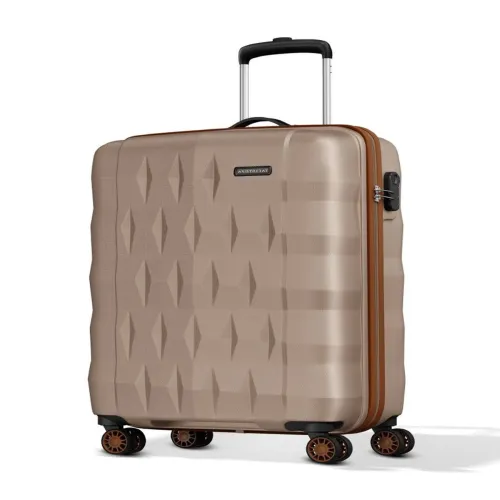 Image of Aristocrat Unisex Comet Champagne Small Hard Luggage Cabin Trolley Bag with 8-Wheel