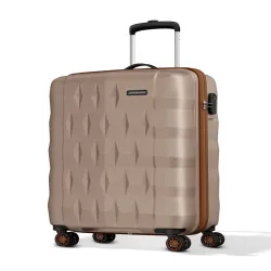 Aristocrat Unisex Comet Champagne Small Hard Luggage Cabin Trolley Bag with 8-Wheel