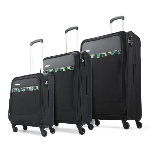 Image of Aristocrat Commander Set of 3 Trolley Bag 55, 69 & 79cm | Small+Medium+Large | Soft Luggage | Smooth 4-Wheel Suitcase | 
