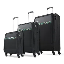 Aristocrat Commander Set of 3 Trolley Bag 55, 69 & 79cm | Small+Medium+Large | Soft Luggage | Smooth 4-Wheel Suitcase | 