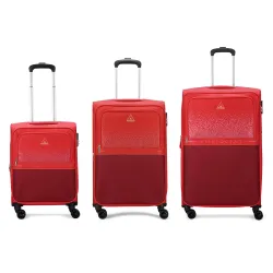 Aristocrat Drift Set of 3 Soft Case (S+M+L) Trolley Bags, Red
