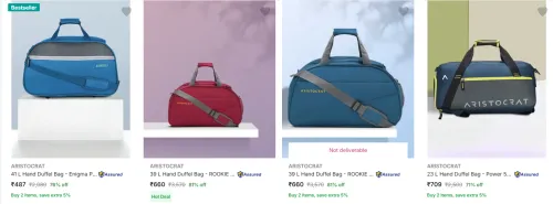 Image of Aristocrat Duffel Bags upto 81% Discount