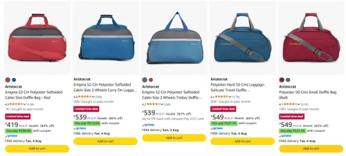 Image of ARISTOCRAT Duffle Bag upto 85% Discount