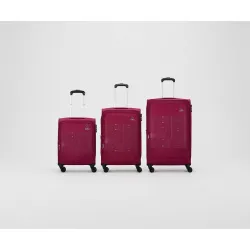 Aristocrat Duralite Set of 3 Soft Case (S+M+L) Trolley Bags, Red