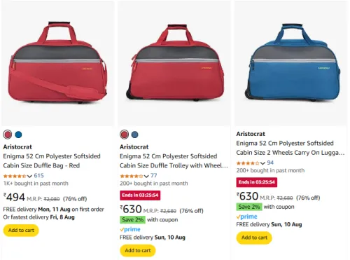 Image of Aristocrat Enigma 52 Cm Polyester bags upto 75% Discount