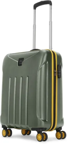 Image of Aristocrat Small Cabin Suitcase (55 cm) 8 Wheels - Falcon Pro Polycarbonate | Trolley Bag With Combination Lock - Green