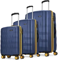 ARISTOCRAT Hard Body Set of 3 Luggage 8 Wheels Comet Set of 3 Trolley